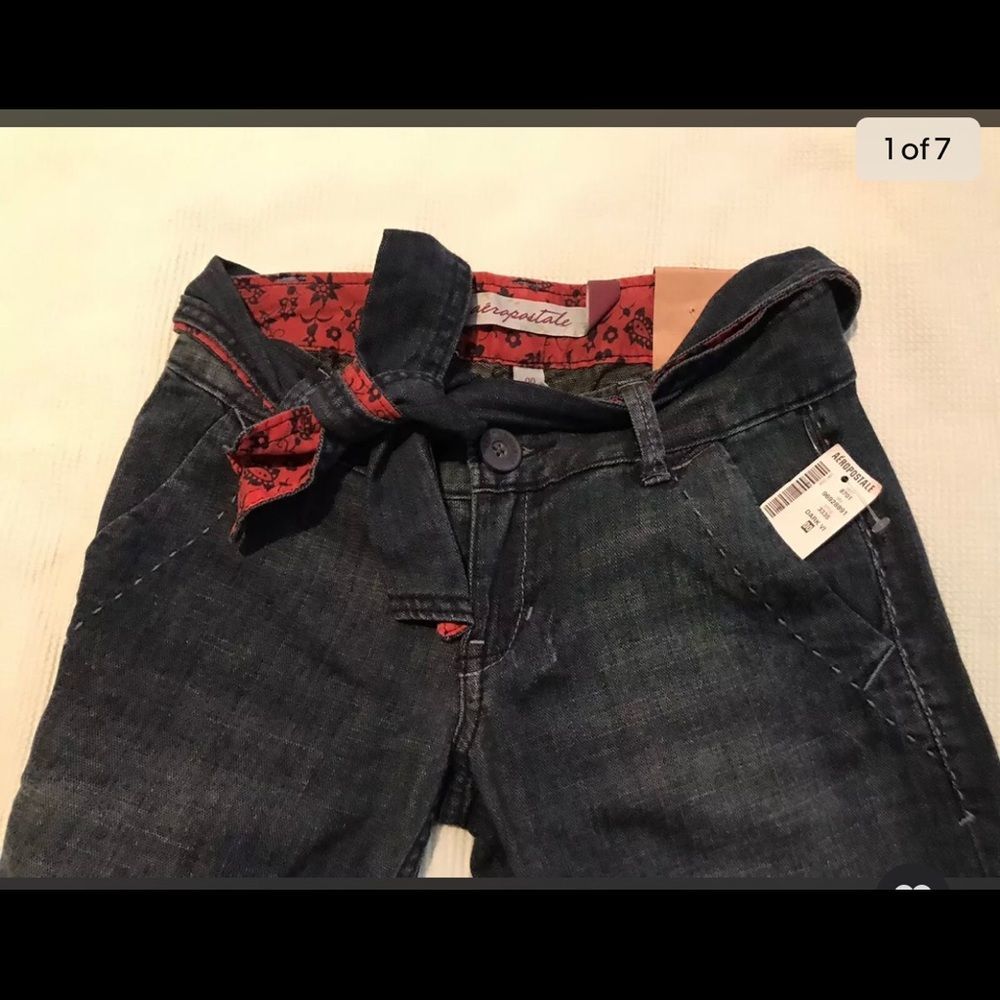 aeropostale  Avery wide leg jeans with belt size women 00 - NWT